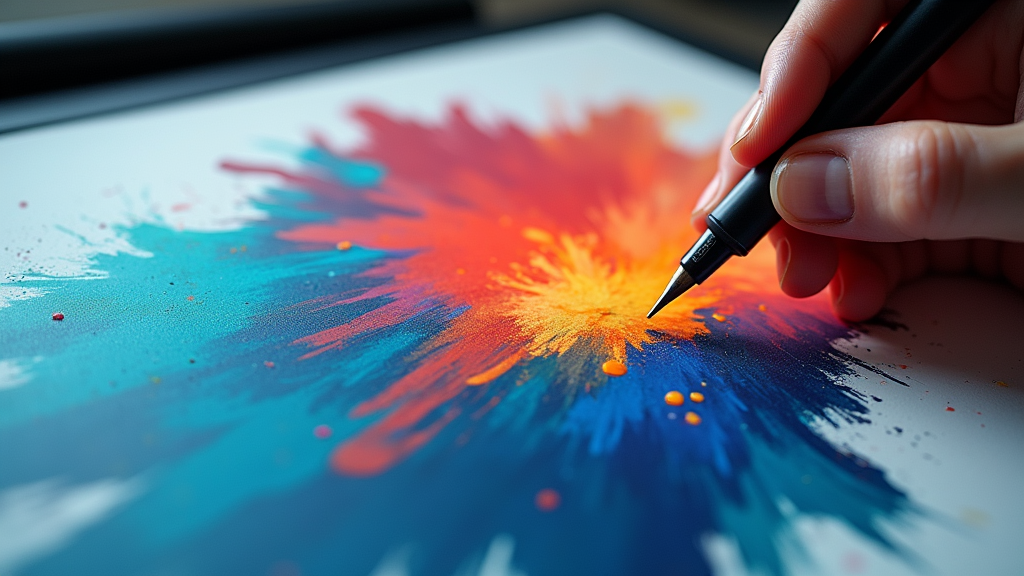 Digital art brush dynamics visualization